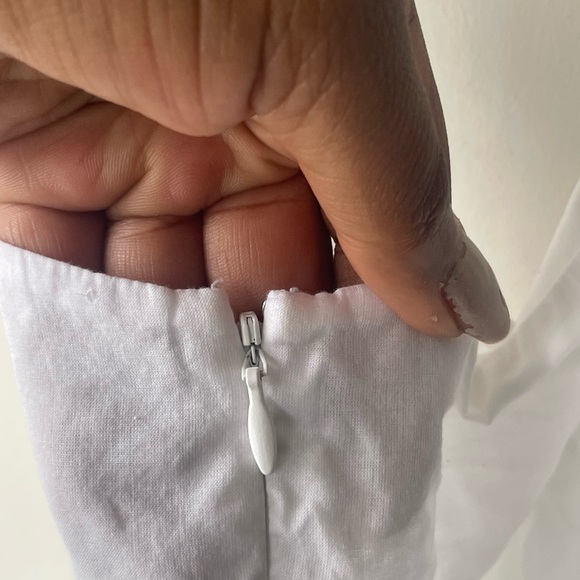 Moda International White Flowy Tank with Beaded Straps - Picture 6 of 8